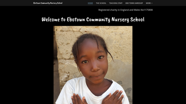 Screenshot of the Ebo Town Community Nursery School website