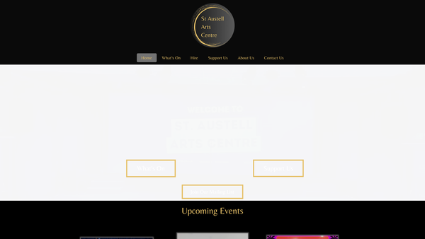 Screenshot of the St Austell Arts Centre website