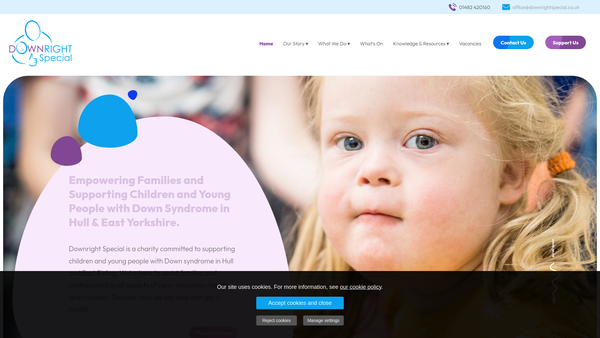 Screenshot of the The Downright Special Network website