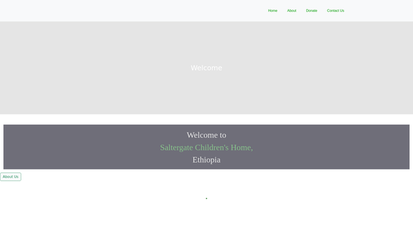 Screenshot of the Saltergate Children's Home, Ethiopia website