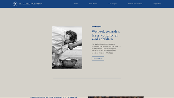 Screenshot of the Galileo Foundation website