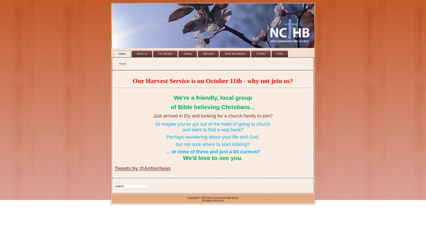 Screenshot of the New Connexions Free Church Ely website