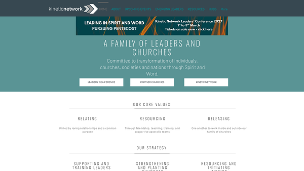 Screenshot of the Kinetic Network website