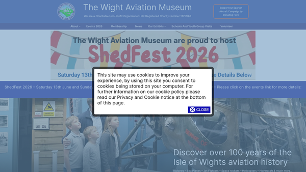 Screenshot of the Wight Aviation Museum website