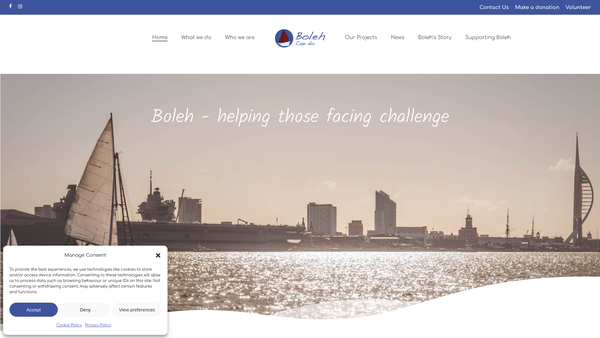 Screenshot of the The Boleh Trust website