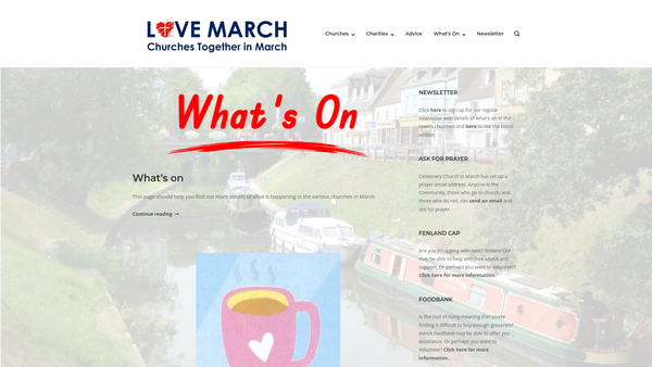 Screenshot of the Churches Together In March website