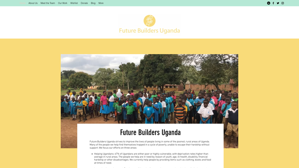 Screenshot of the Future Builders Uganda website