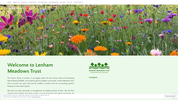 Screenshot of the Lenham Meadows Trust website