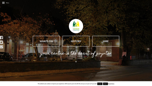 Screenshot of the Poynton Youth And Community Centre website