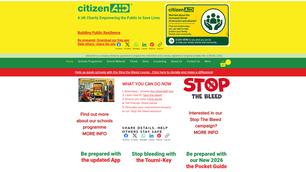 Screenshot of the Citizenaid website