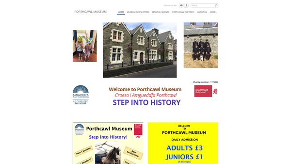 Screenshot of the Porthcawl Museum And Historical Society CIO website