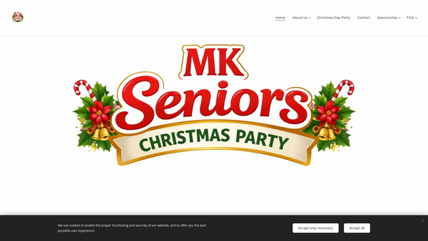 Screenshot of the Mk Christmas Party For The Elderly website