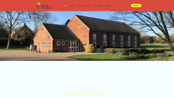 Screenshot of the Aston Pre-School (CIO) website