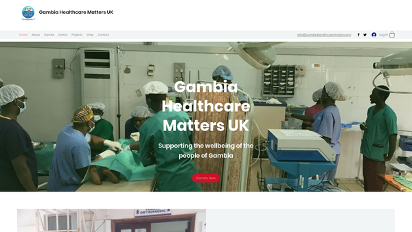 Screenshot of the Gambia Healthcare Matters website