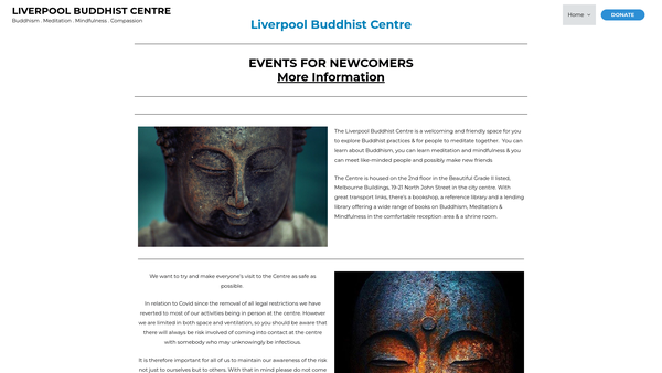 Screenshot of the Triratna Liverpool website