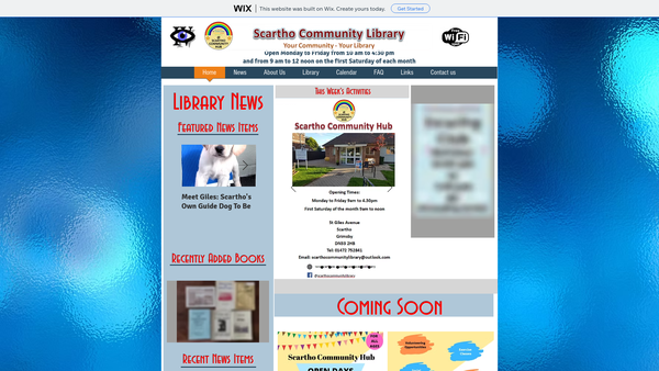 Screenshot of the Scartho Community Hub website