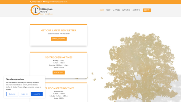 Screenshot of the Friends Of Tottington Library website