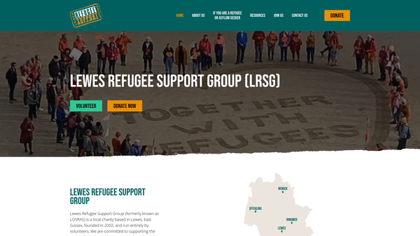 Screenshot of the Lewes Refugee Support Group website