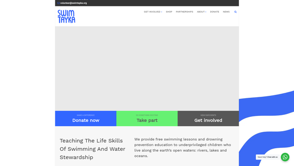 Screenshot of the Swimtayka website