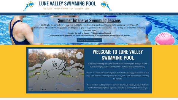Screenshot of the Lune Valley Community Society Ltd website
