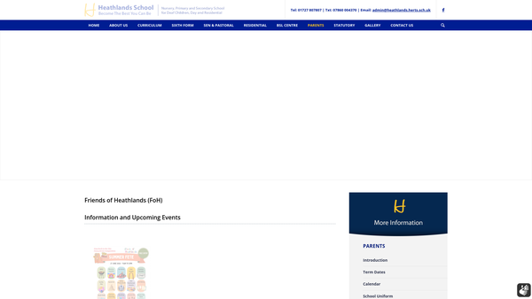 Screenshot of the Friends Of Heathlands website