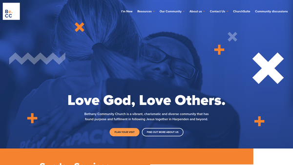 Screenshot of the Bethany Community Church Harpenden website