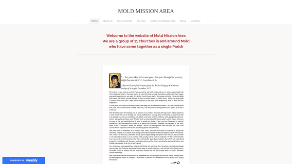 Screenshot of the Mold Mission Area website