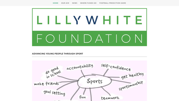 Screenshot of the The Lillywhite Foundation website