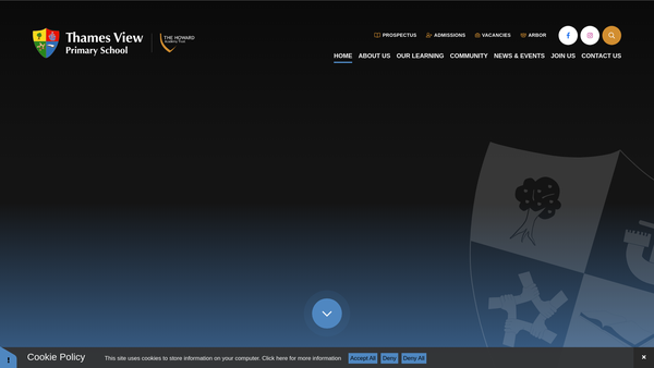 Screenshot of the Thames View PTA website