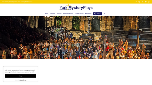 Screenshot of the The York Mystery Plays Supporters Trust website