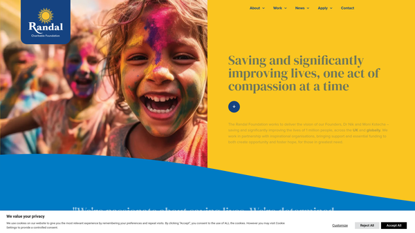 Screenshot of the The Randal Charitable Foundation website