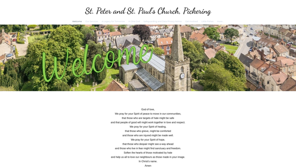 Screenshot of the The Parochial Church Council Of The Ecclesiastical Parish Of St Peter & St Paul's, Pickering website