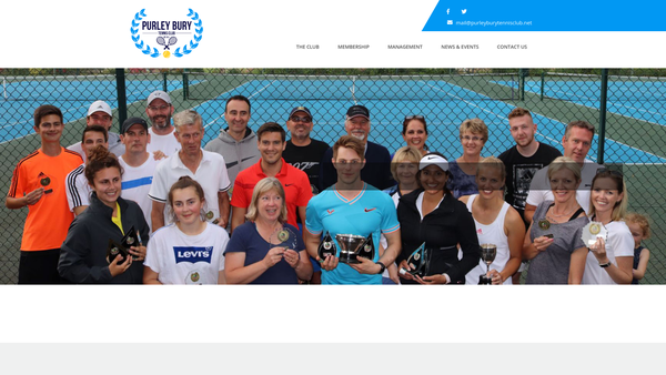 Screenshot of the Purley Bury Tennis Club website