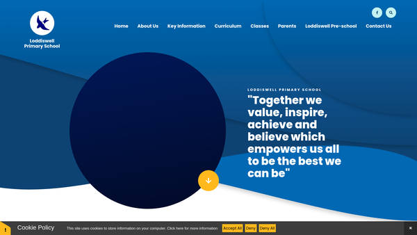 Screenshot of the Loddiswell Primary and Pre School PTFA website