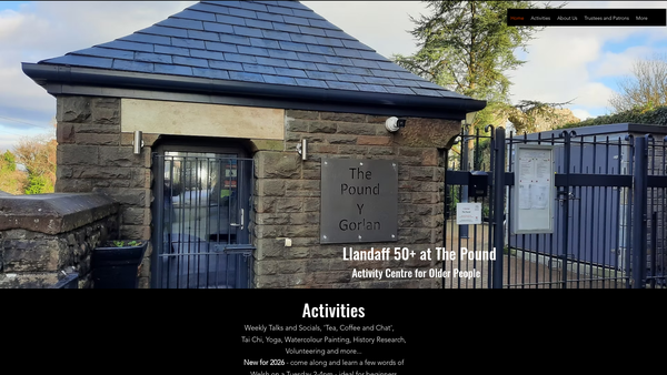 Screenshot of the Llandaff 50+ website