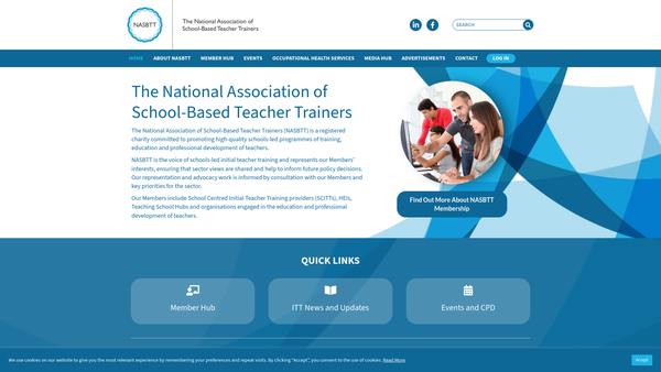 Screenshot of the The National Association Of School-Based Teacher Trainers website