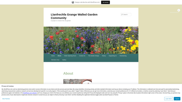 Screenshot of the Friends Of Llanfrechfa Grange Walled Garden website