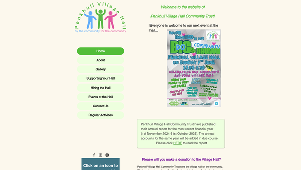 Screenshot of the Penkhull Village Hall Community Trust website