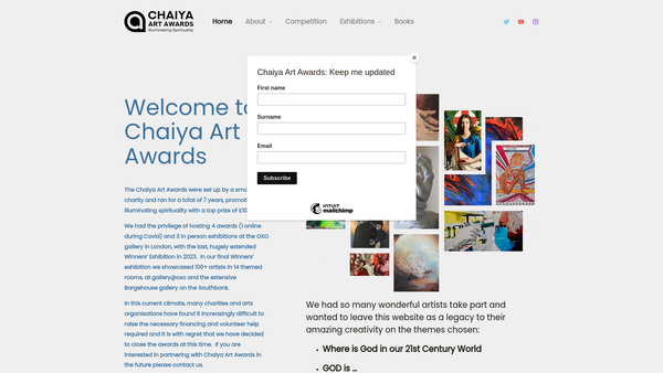 Screenshot of the Chaiya Trust website