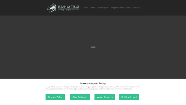 Screenshot of the Ibrahim Trust website