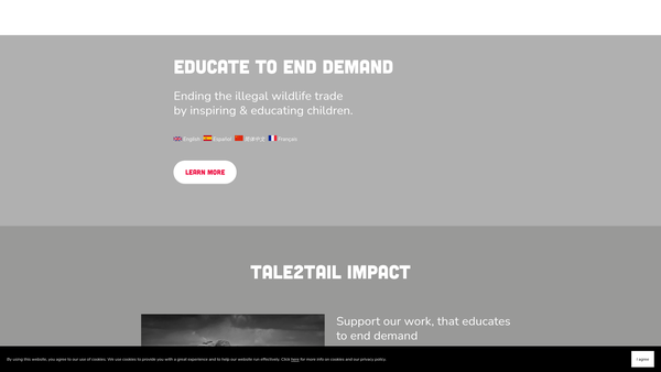Screenshot of the Tale2tail website