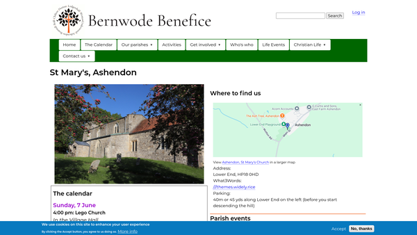 Screenshot of the The Parochial Church Council Of The Ecclesiastical Parish Of Ashendon website