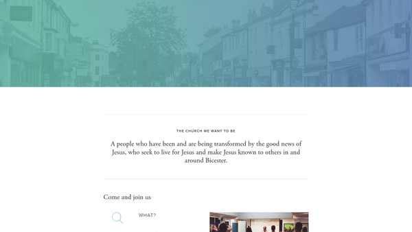 Screenshot of the Town Church Bicester website