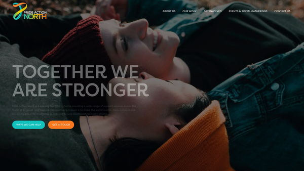 Screenshot of the Northumberland Pride website