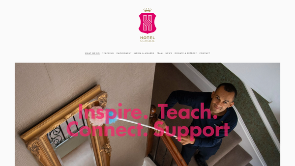 Screenshot of the Hotel School website