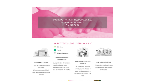 Screenshot of the La Petite Ecole De Liverpool website