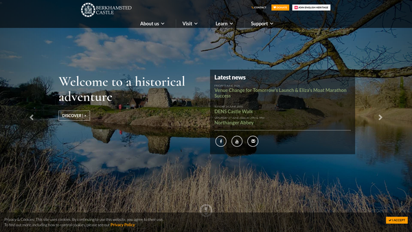 Screenshot of the Berkhamsted Castle Trust website