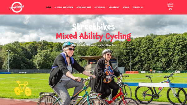 Screenshot of the Streetbikes website