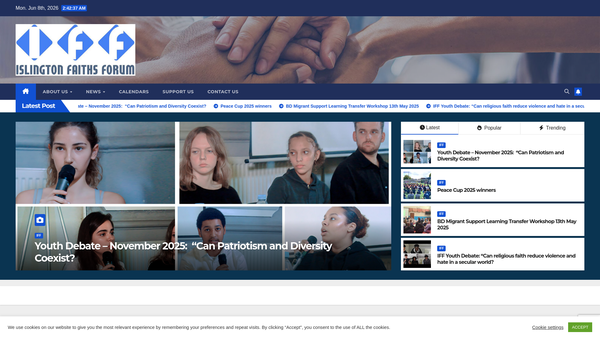 Screenshot of the Islington Faiths Forum website