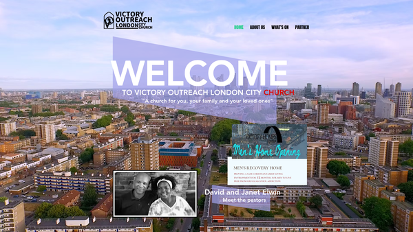 Screenshot of the Victory Outreach London City Church website